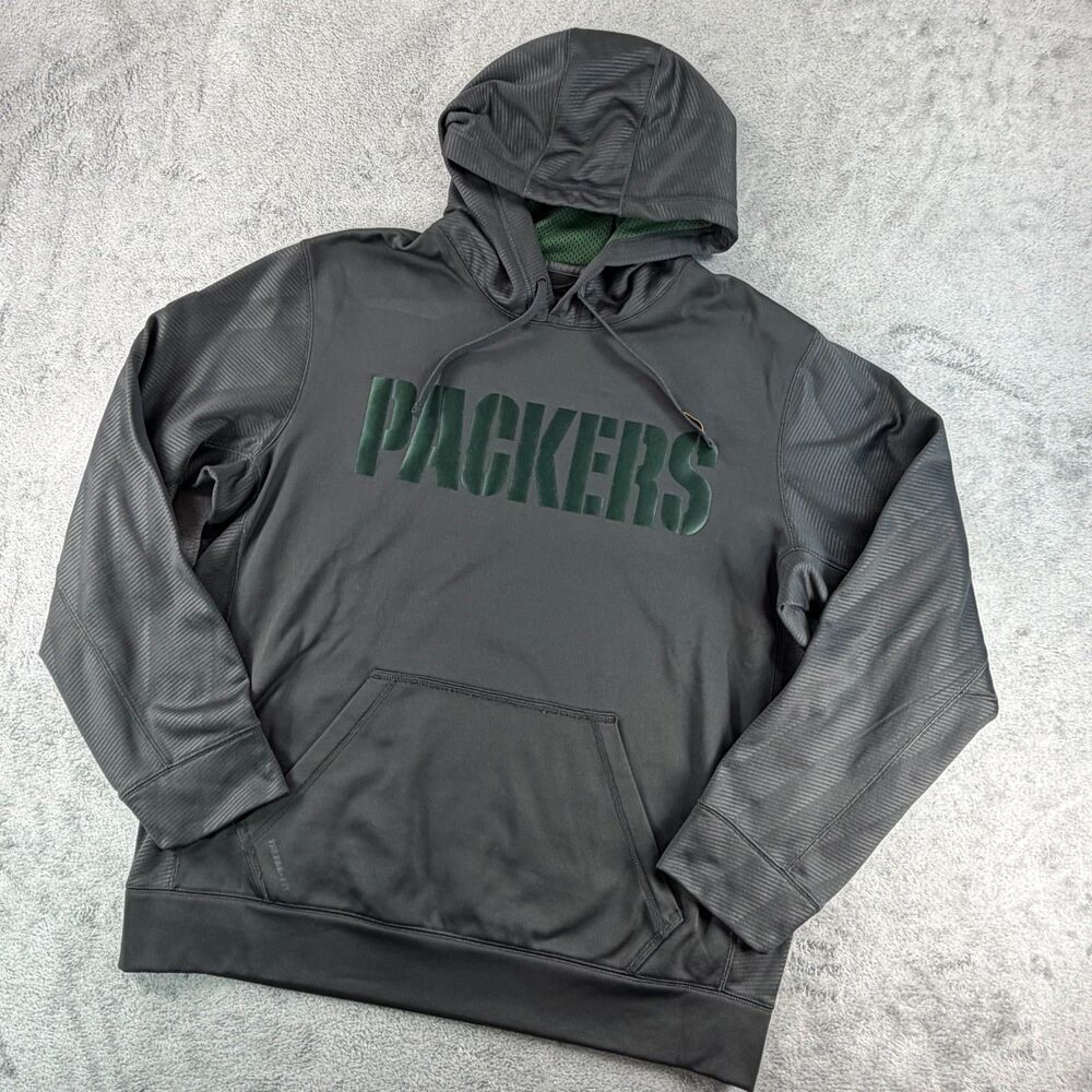 Nike Green Bay Packers Hoodie Mens L Gray NFL Football Pullover Sweatshirt
